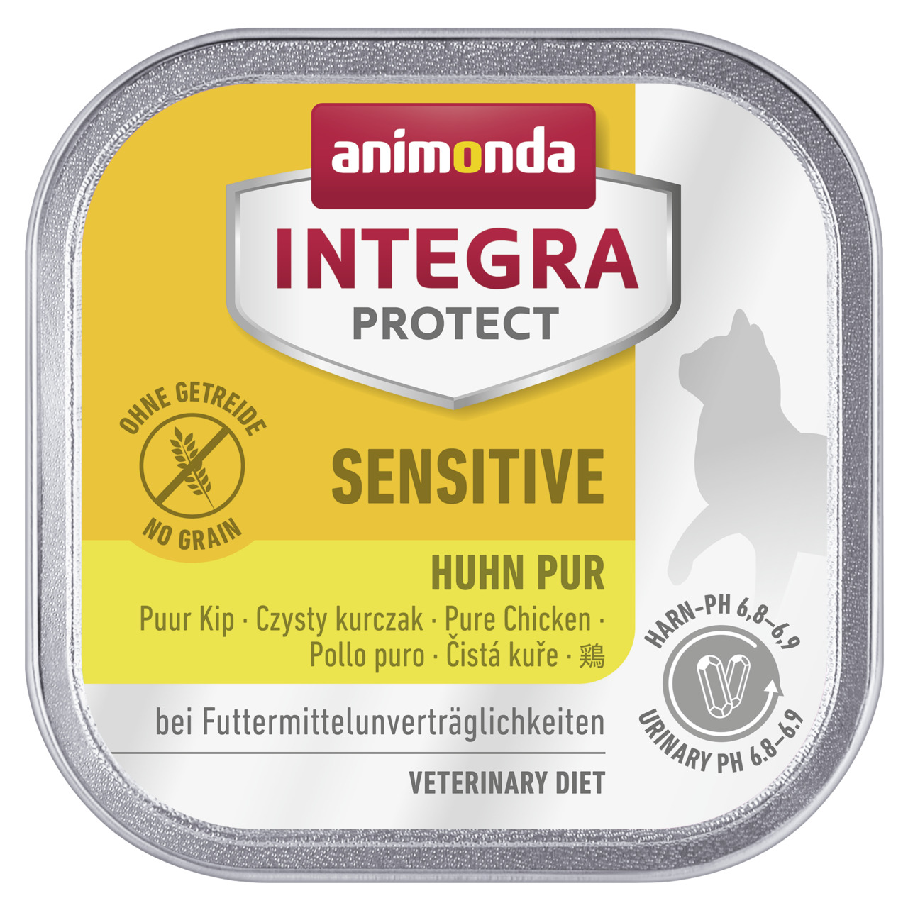Animonda Integra Protect Sensitive Katzenfutter, Huhn pur, für Futtermittelunverträglichkeiten, getreidefrei, 6,8–6,9 pH.