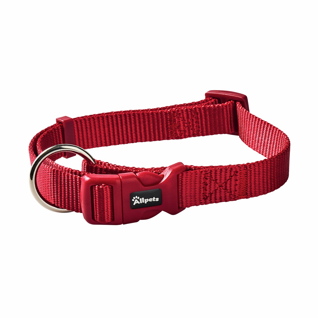 Allpets Hundehalsband, Nylon, Metallring, Klickverschluss, für alle Hunde, langlebig, verstellbar, komfortabel, ideal täglich.