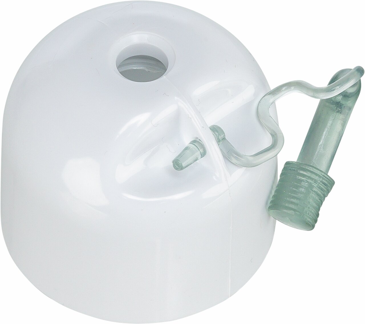 TRIXIE Ersatz-Tränkenverschluss für Nager-Tränken, geeignet für Kleintiere, aus Kunststoff, weiße Kappe mit grünem Trinkventil.