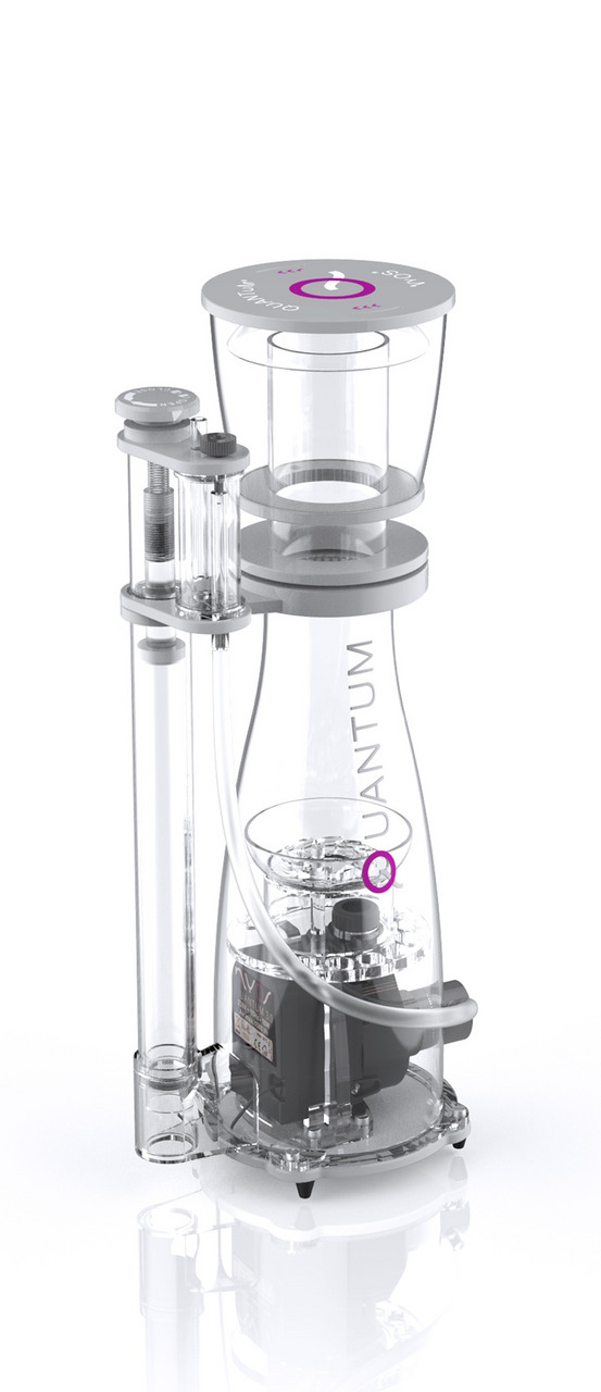 Nyos Quantum 120 Abschäumer, für Meerwasseraquarien bis 500L, robustes Acryl, leistungsstarke Pumpe, modernes Design.