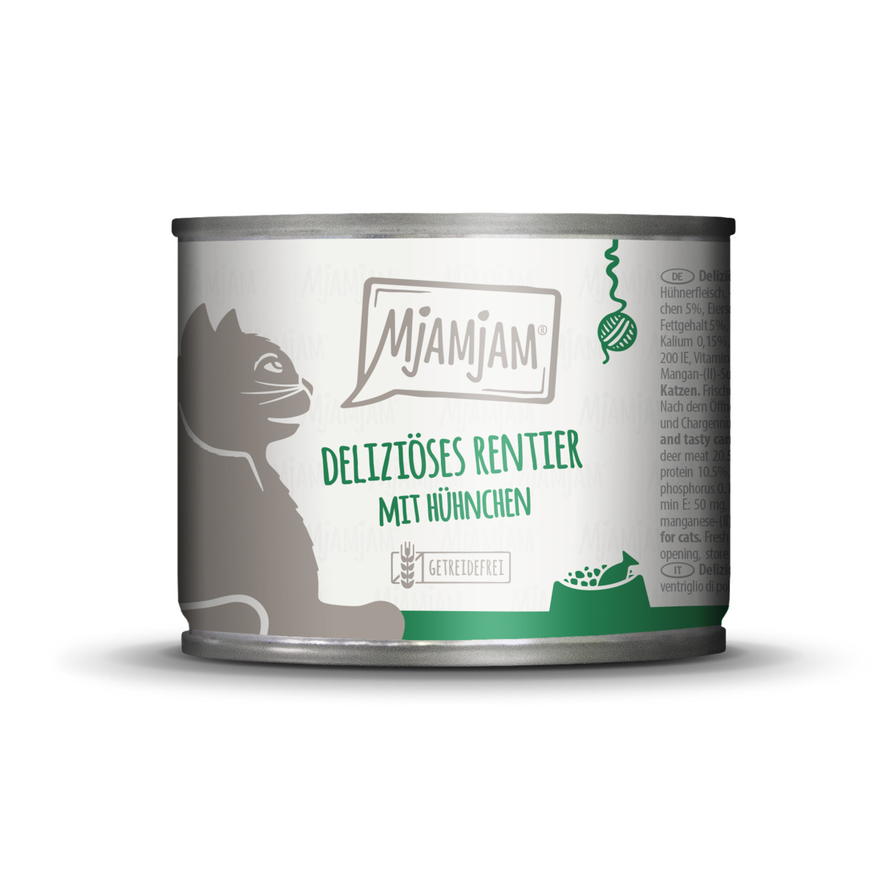 MJAMJAM Leckere Mahlzeit deliziöses Rentier mit Hühnchen an leckeren Möhrchen 200g Dose Katzennassfutter
