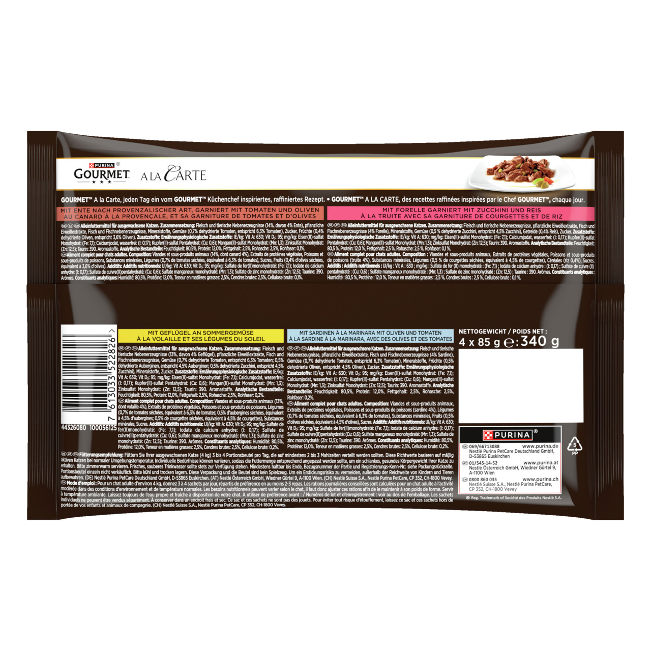 GOURMET A la Carte Raffinessen des Küchenchefs Multipack 4 x 85 g