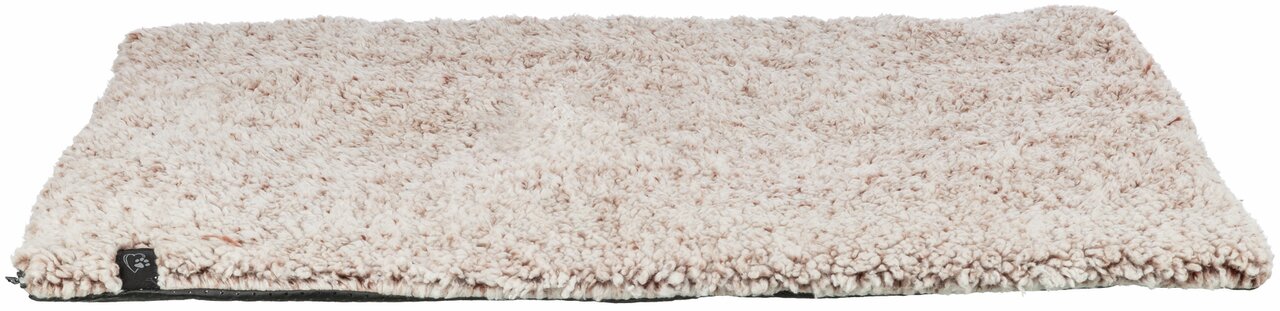 Weiches, cremefarbenes Haustierbett von TRIXIE, Modell Be Nordic Kuscheldecke Föhr, ideal für Hunde und Katzen. Die flauschige Oberfläche bietet hohen Liegekomfort. Perfekt für den Einsatz in Körbchen oder auf Böden. Maße: ca. 100 x 70 cm. Waschbar und la