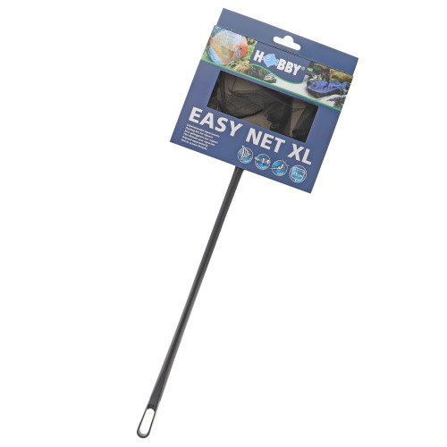Hobby Easy Net XL: Kescher für Aquarienbesitzer, sicher für Fische/Pflanzenreste, langer Griff, feinmaschig, einfache Handhabung.