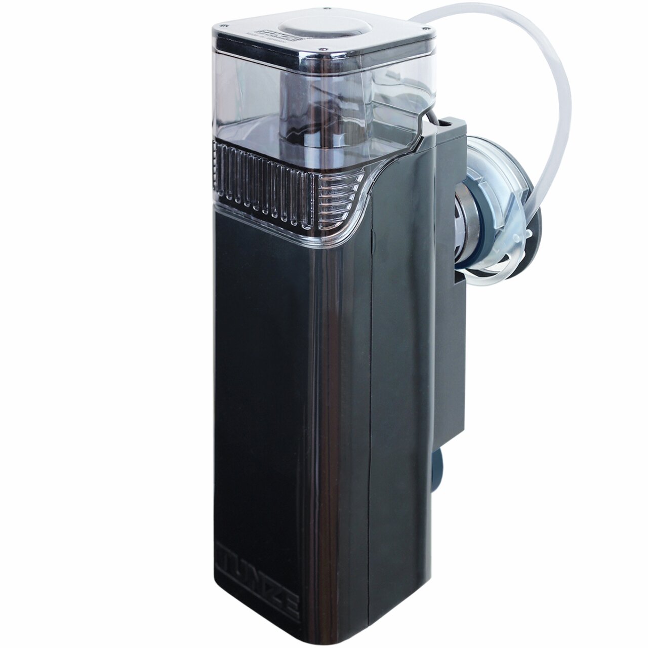TUNZE Comline DOC Skimmer, kompakter Abschäumer für Süß- und Meerwasseraquarien, transparent-schwarzes Design, platzsparend.