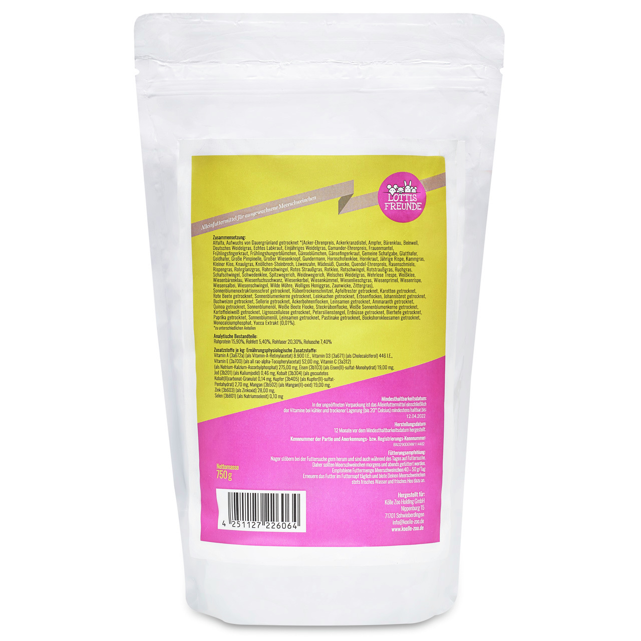 LOTTIS FREUNDE Meerschweinchen Gemüse-Menü 750 g