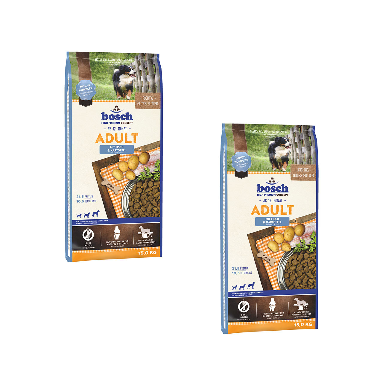 Sparpaket bosch Adult Fisch & Kartoffel 2 x 15kg Hundetrockenfutter