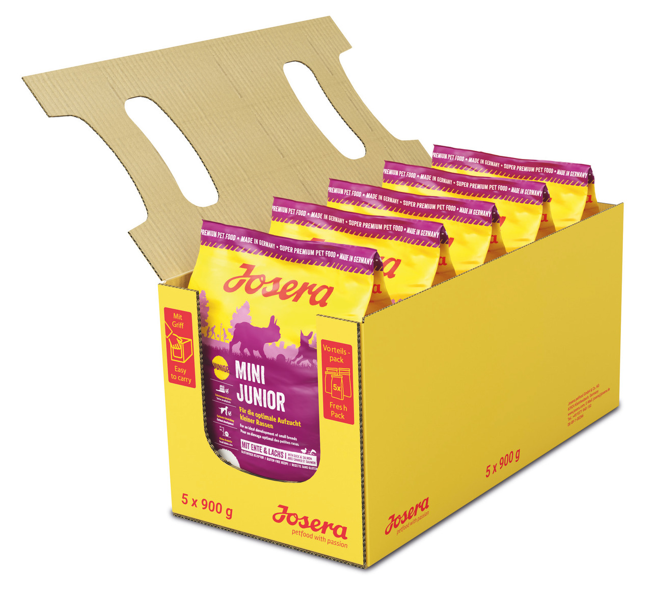 Sparpaket 5 x 900 g Josera MiniJunior Hunde Trockenfutter