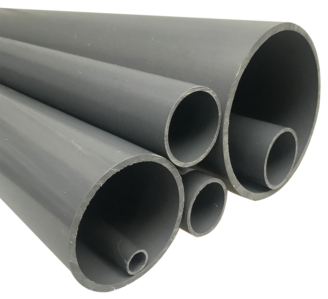 EFFAST PVC-Rohre, grau, versch. Durchmesser, glatt, robust, korrosionsbeständig, für Wasser--Abwassertechnik, Industrie & privat.