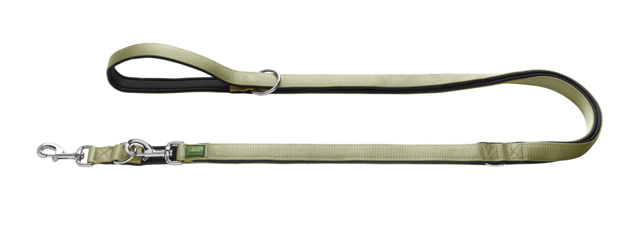 HUNTER Hundeleine Tripoli, Nylon, für Hunde aller Größen, 2 Karabiner, längenverstellbar, ergonom. Griff, weich gepolstert.