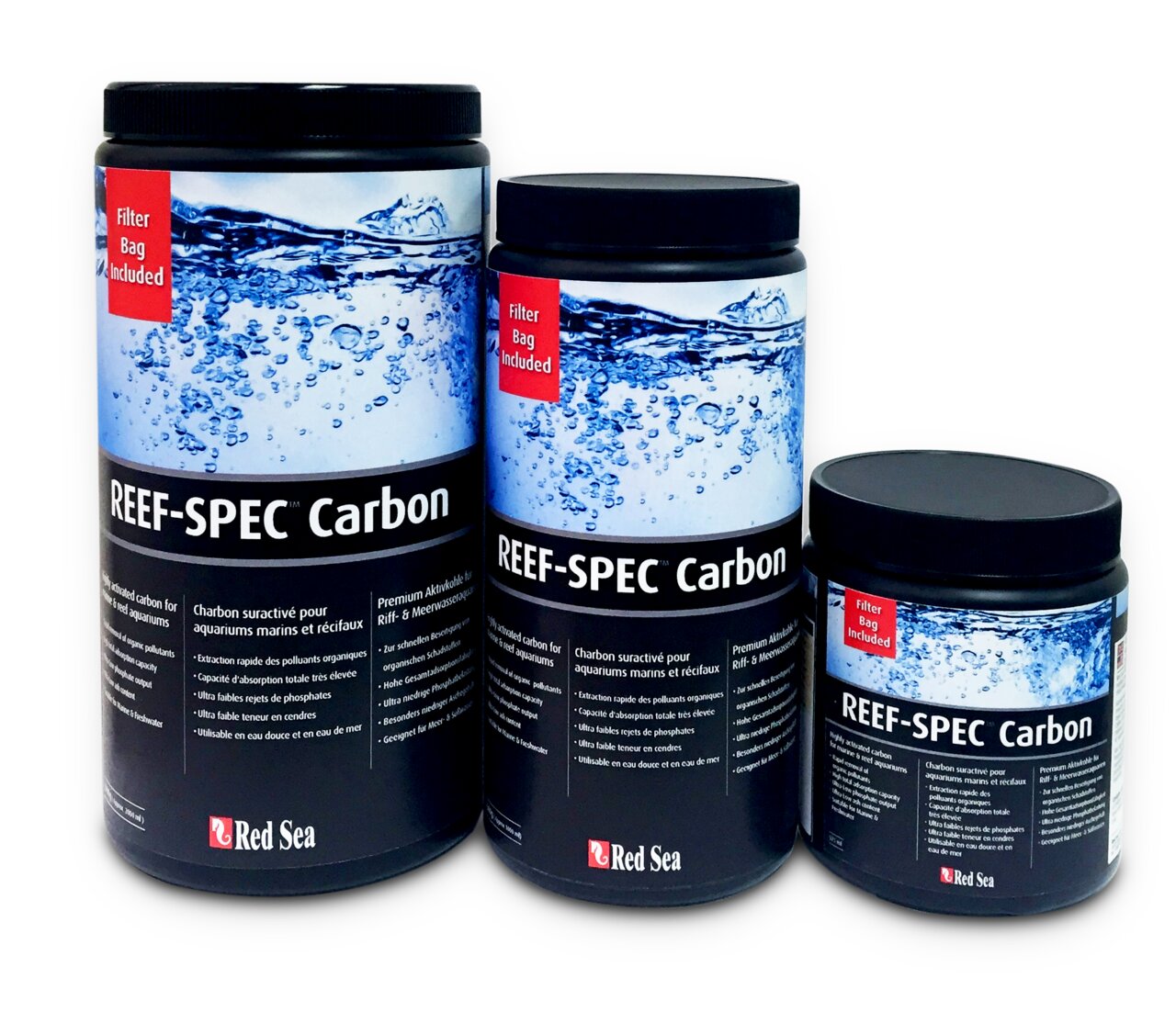Red Sea REEF-SPEC Carbon: Für Meer--Riffaquarien, mit Filterbeutel, entfernt Schadstoffe, reduziert Phosphate-Gerüche, versch. Größen.