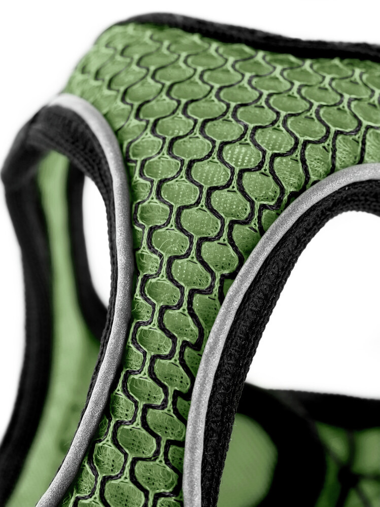 HUNTER Hundegeschirr Hilo Comfort, für Hunde aller Größen, atmungsaktives Mesh, reflektierend, ergonomisch, grün.