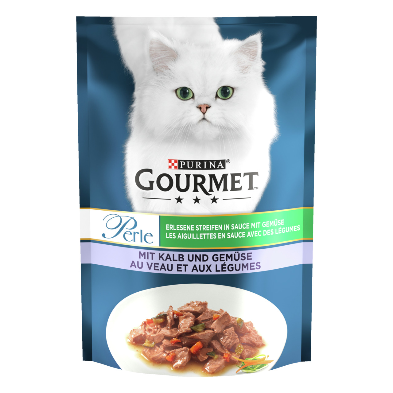 Gourmet Perle Kalb mit Gemüse 85g Katzenfutter