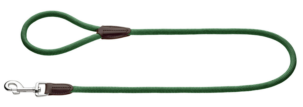 HUNTER Hundeleine, Nylon, Lederdetails, für alle Hunde, Metallkarabiner, Handschlaufe, Länge ca. 1,10 m, ideal für Spaziergänge.