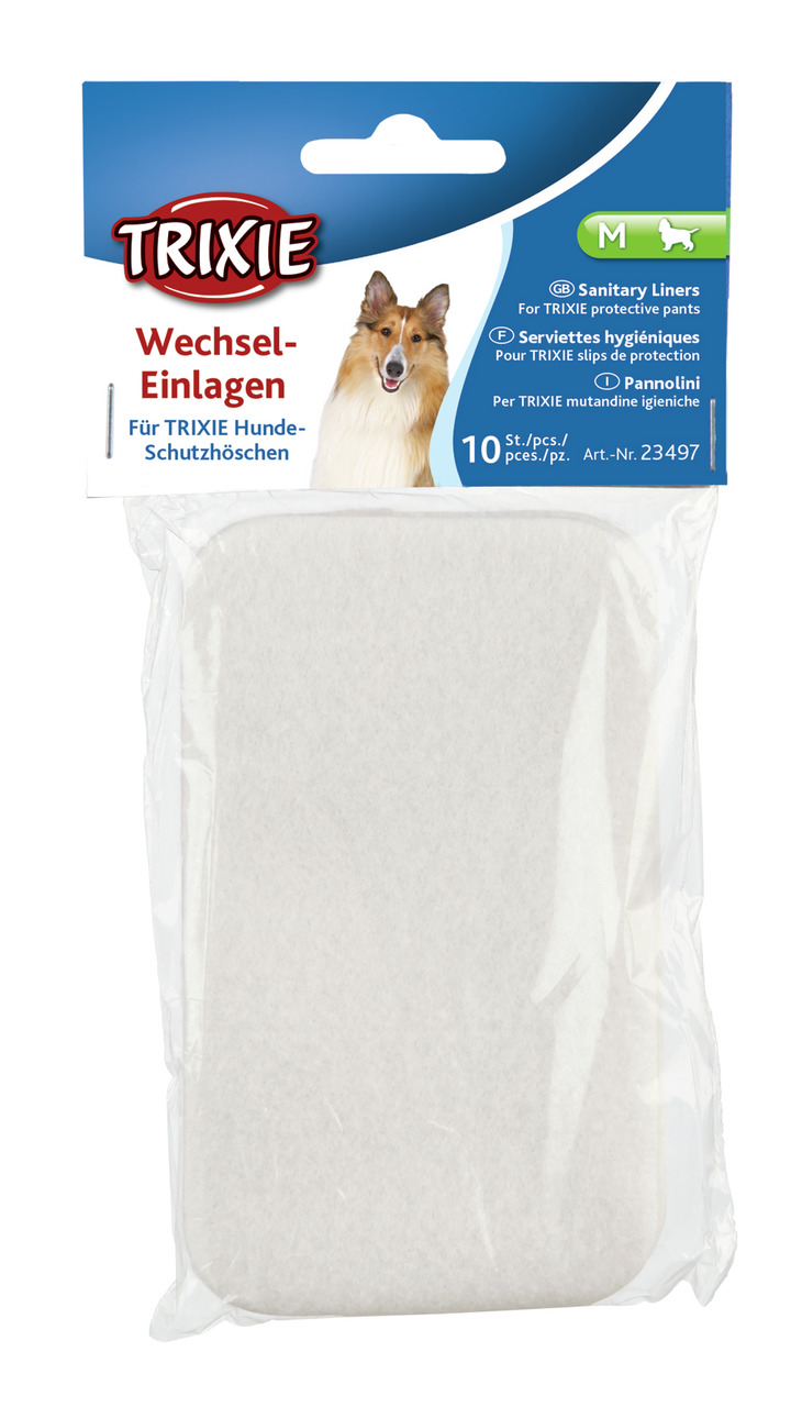 TRIXIE Wechsel-Einlagen für Hundeschutzhöschen, Gr. M, 10 Stk., hygienisch, leicht anzuwenden, ideal für TRIXIE Schutzhöschen.