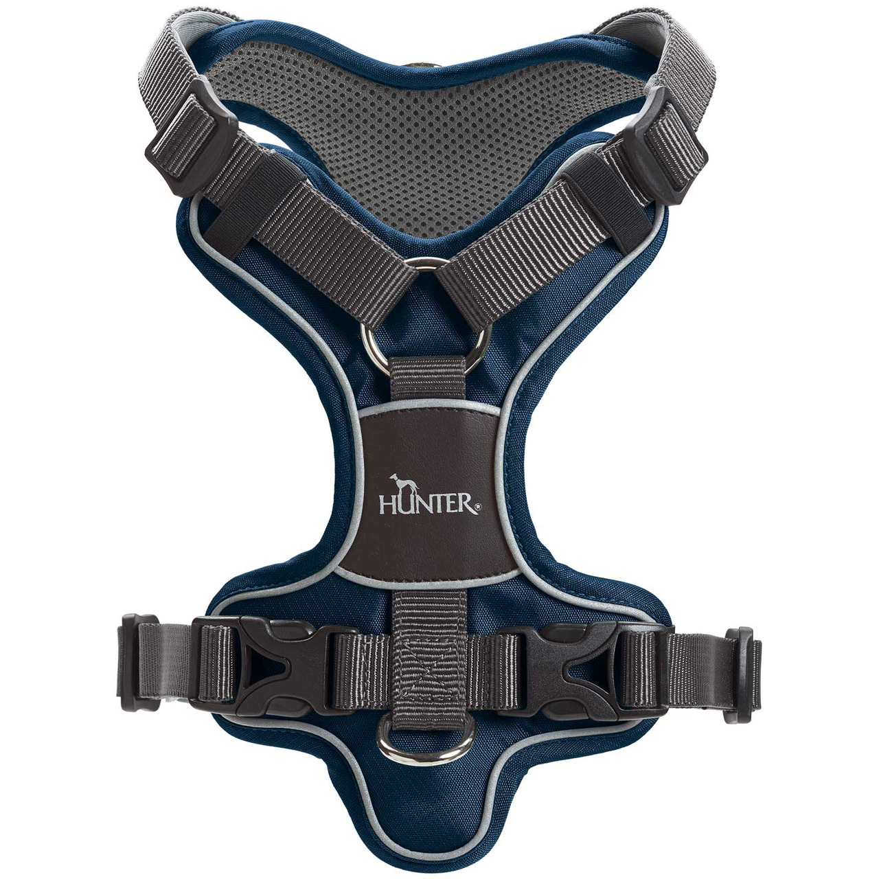 HUNTER Geschirr Divo 79-107 cm L-XL hellblau/grau