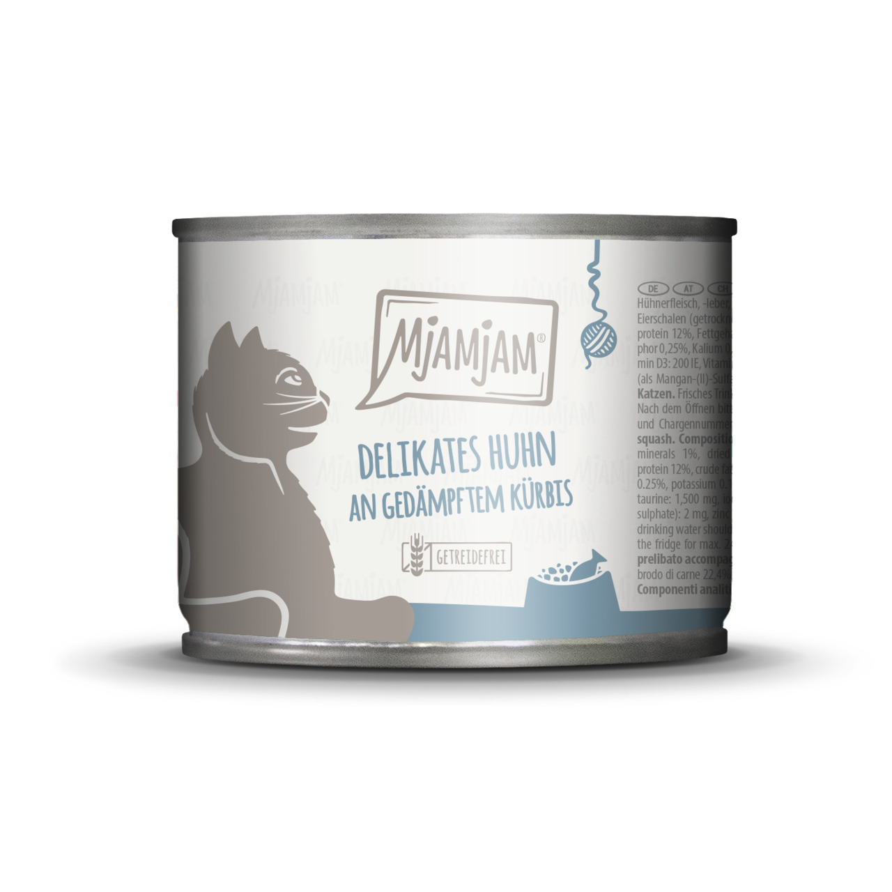 MjAMjAM Katzenfutter "Delikates Huhn an Kürbis", getreidefrei, 200 g.