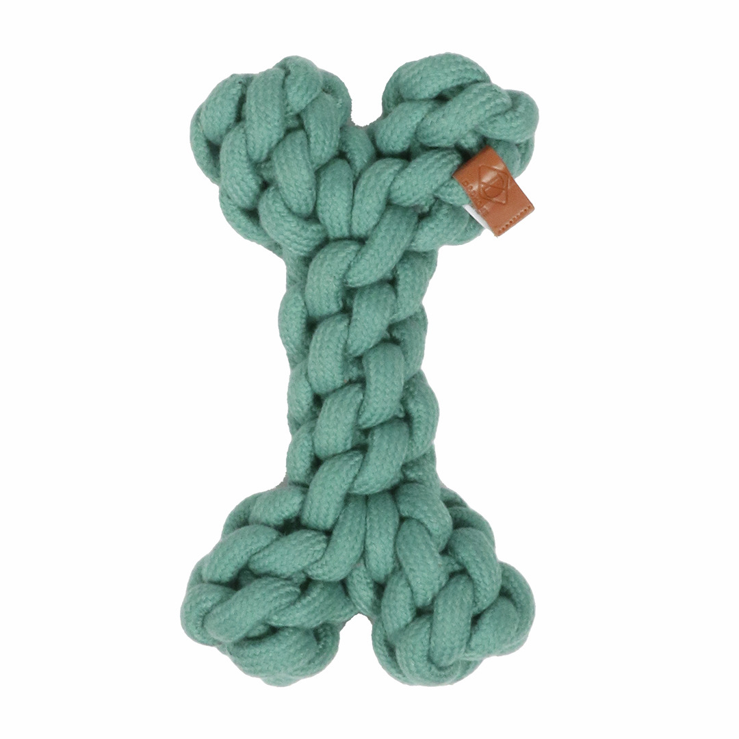 D&D Hundeknochen, Baumwollseil, grün, für Hunde aller Größen, Zahngesundheit, Kauen & Spielen, langlebig, akt. Hundehalter.