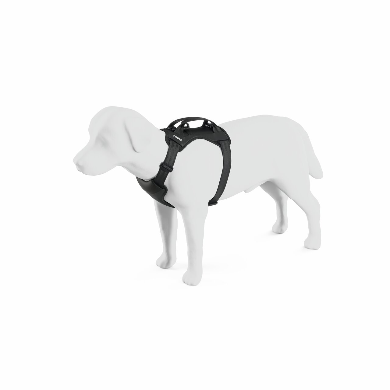 Thule Dog Harness Hundegeschirr, Schwarz, verstellbar, mit Griff, ideal für Outdoor-Aktivitäten wie Wandern & Radfahren.