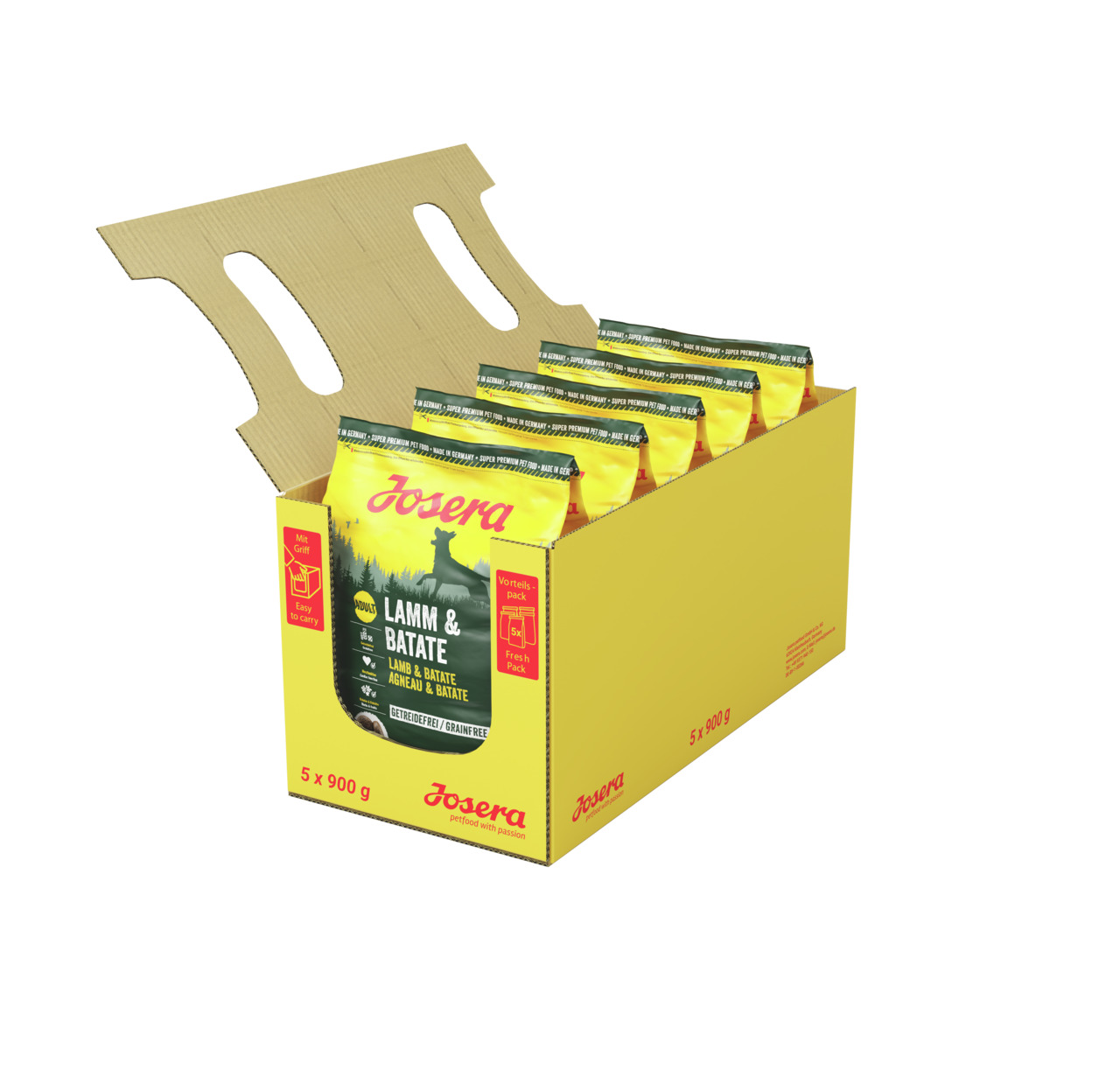 Sparpaket 5 x 900 g Josera Lamm & Batate Hunde Trockenfutter