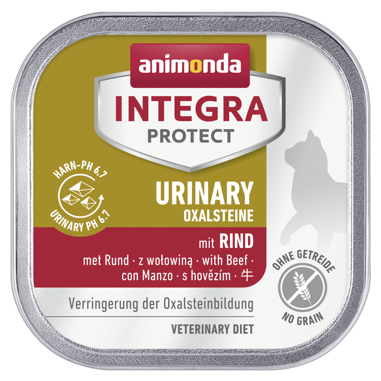Animonda Integra Protect Urinary Oxalsteine, Nassfutter f. Katzen, Rind, getreidefrei, 100 g, reduziert Oxalsteinbildung.