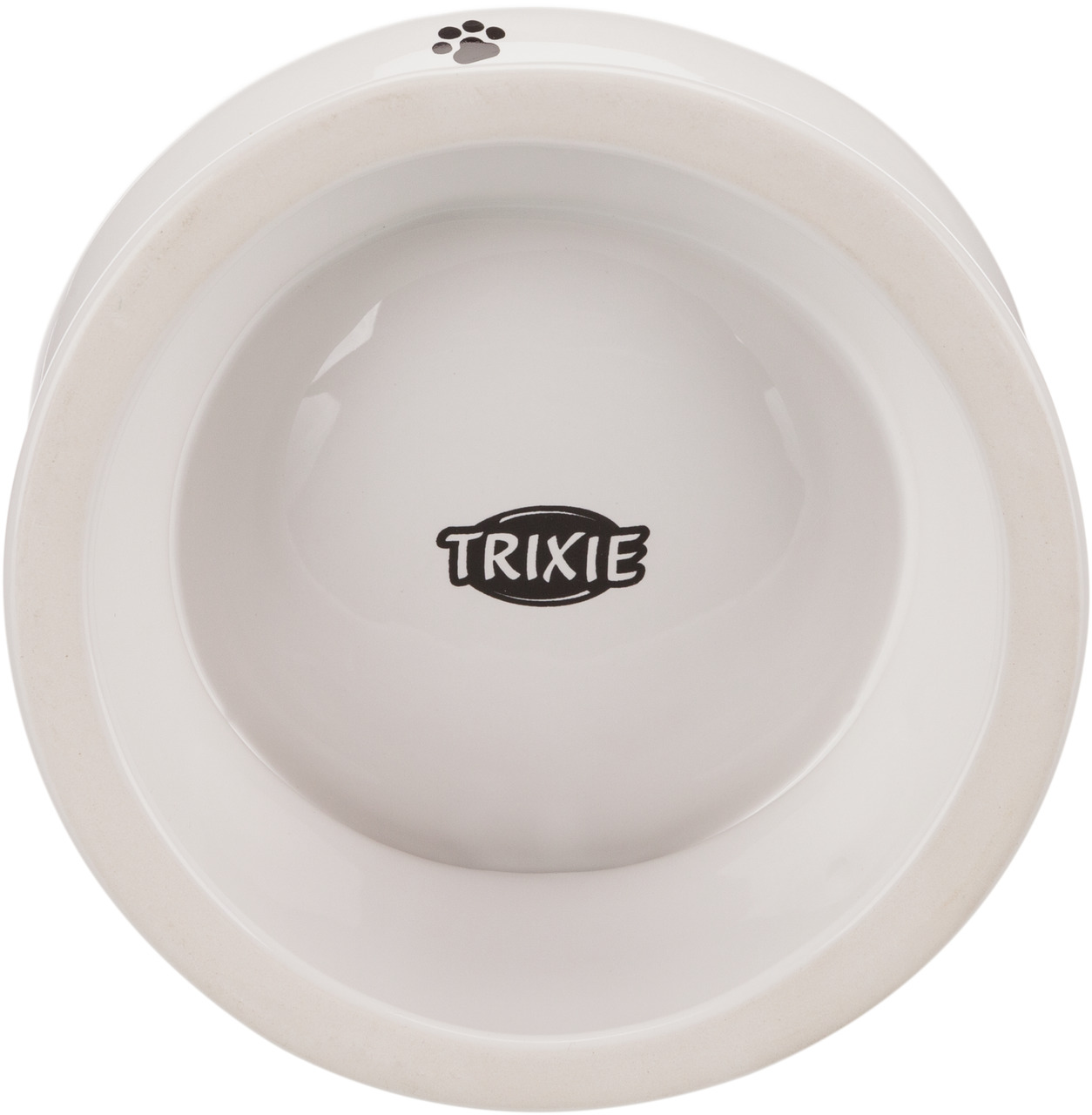 TRIXIE Futternapf für Hunde, Keramik, robust, leicht zu reinigen, mit TRIXIE-Logo & Pfotenmotiv, ideal für Futter/Wasser.