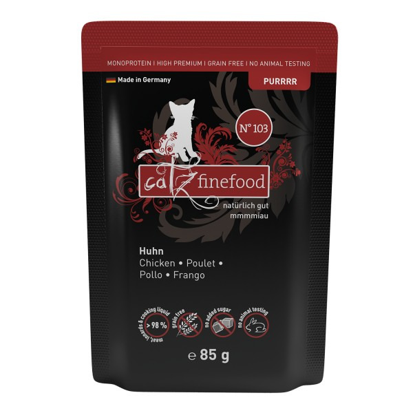 Sparpaket 16 x 85 g Catz Finefood Purrrr No. 103 Huhn Katzen Nassfutter