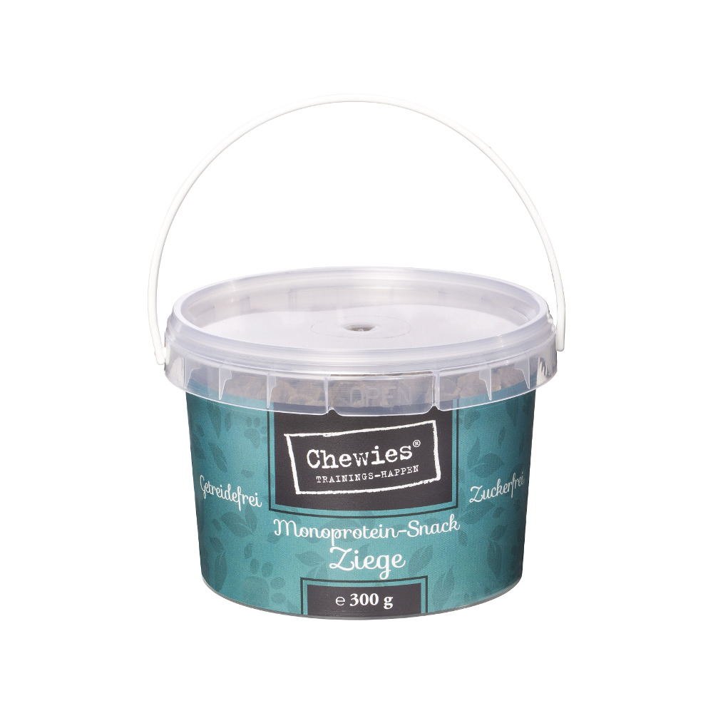 Chewies Trainings-Happen Monoprotein-Snack Ziege, 300 g, für Hunde, getreide- & zuckerfrei.