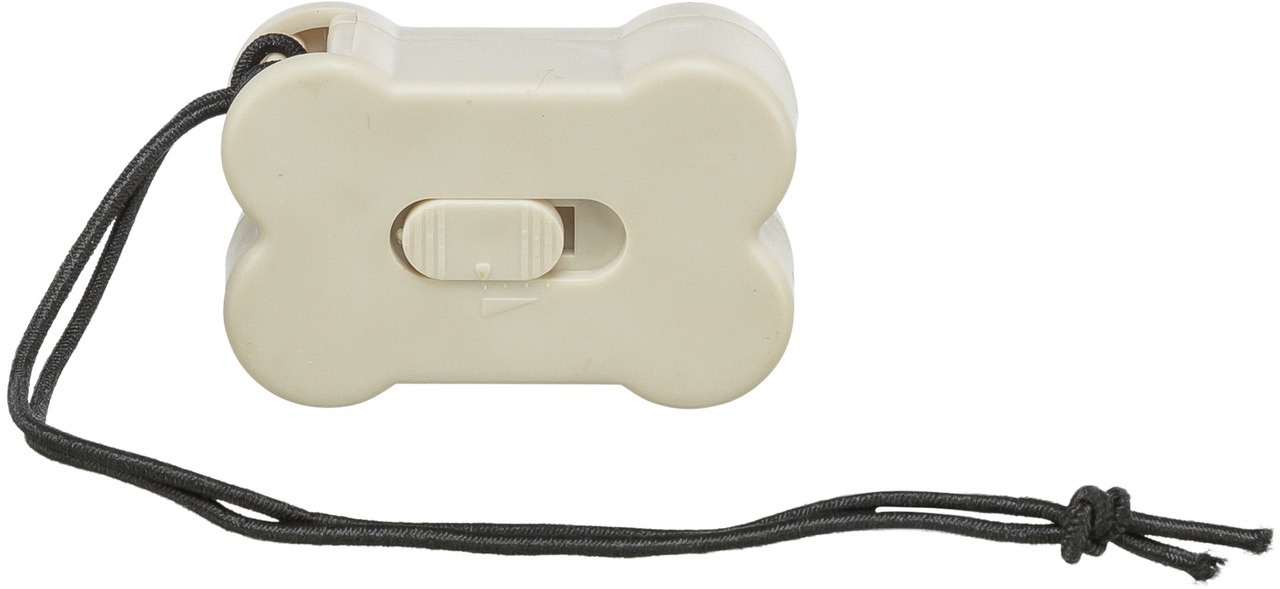 TRIXIE Kotbeutelspender Knochenform, für Hundebesitzer, creme, mit Schiebemechanismus, Schlaufe zur Befestigung, praktisch unterwegs.