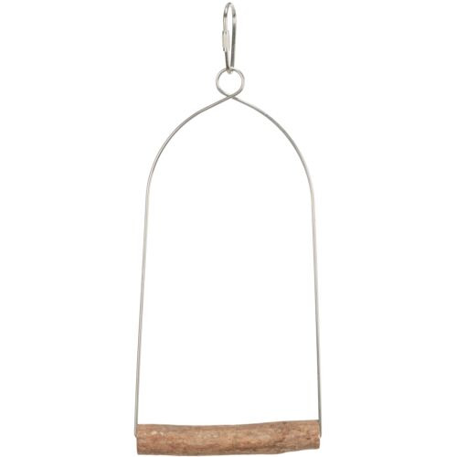 TRIXIE Metall-Vogelschaukel, Holzsitzstange, für Wellensittiche/Kanarienvögel, robust, leicht aufzuhängen, fördert Aktivität.