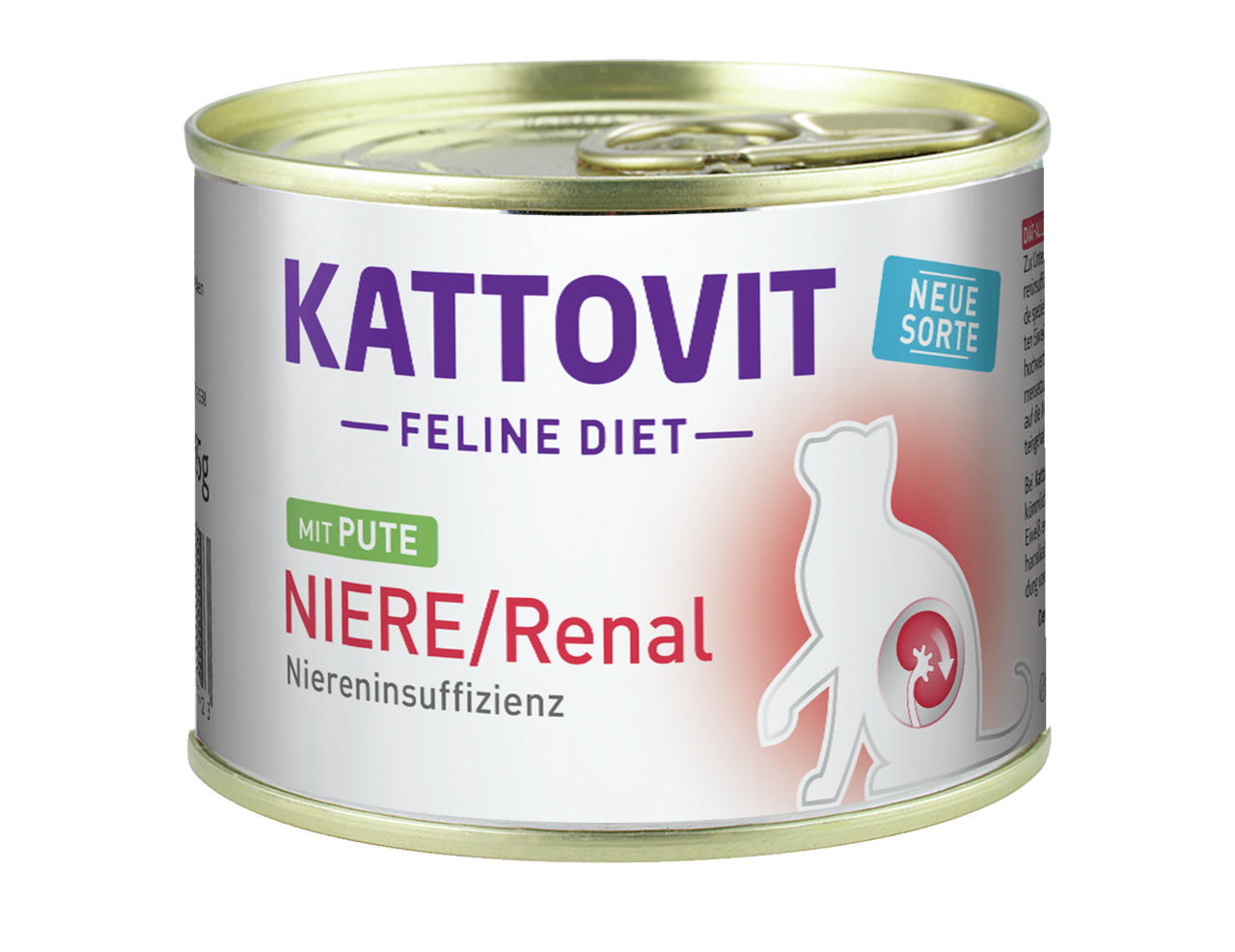 Kattovit Feline Diet Niere-Renal, Diätfutter für Katzen mit Niereninsuffizienz, Pute, 85 g, neue Sorte.