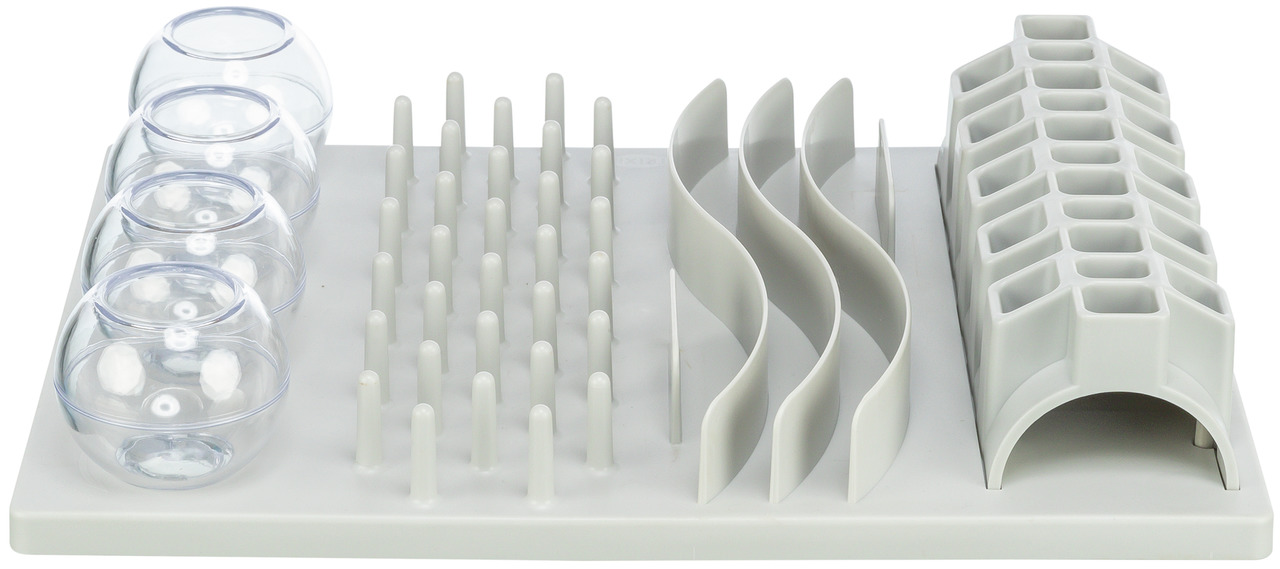 TRIXIE Cat Activity Fun Board: Interaktives Spielzeug für Katzen, 5 Module (Kugeln, Stäbe, Wellen, Vertiefungen, Tunnel), für alle Rassen.