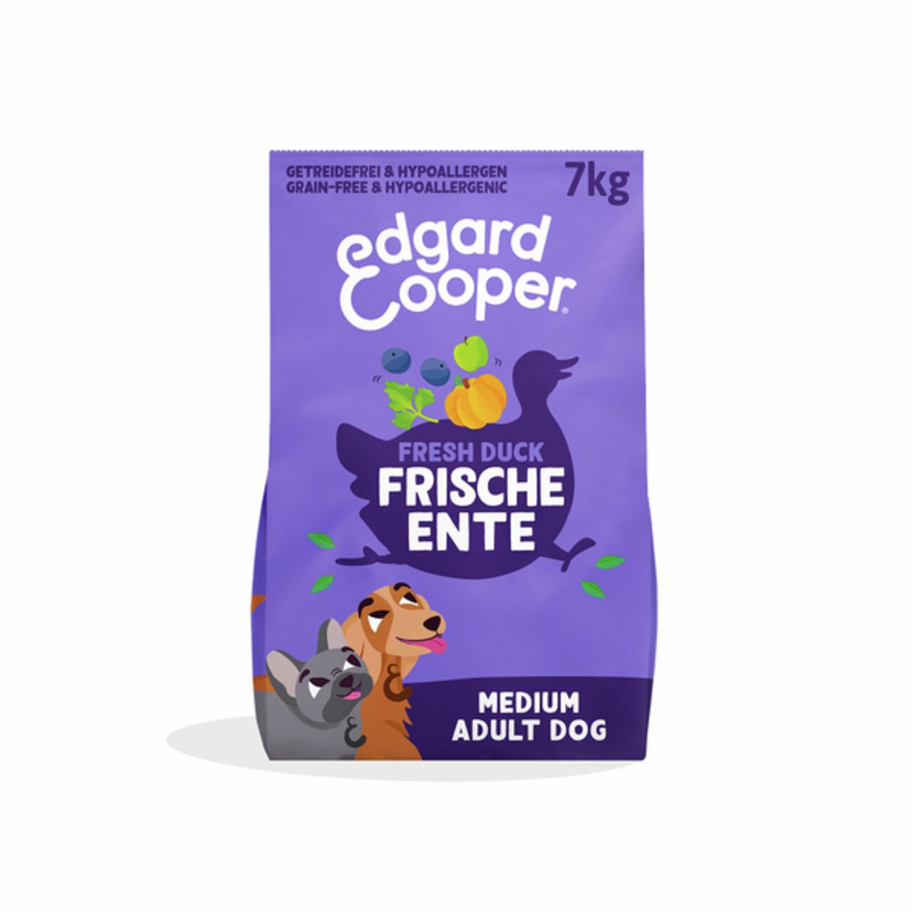 Edgard & Cooper Trockenfutter für mittelgroße Hunde, frische Ente, getreidefrei, 7 kg.