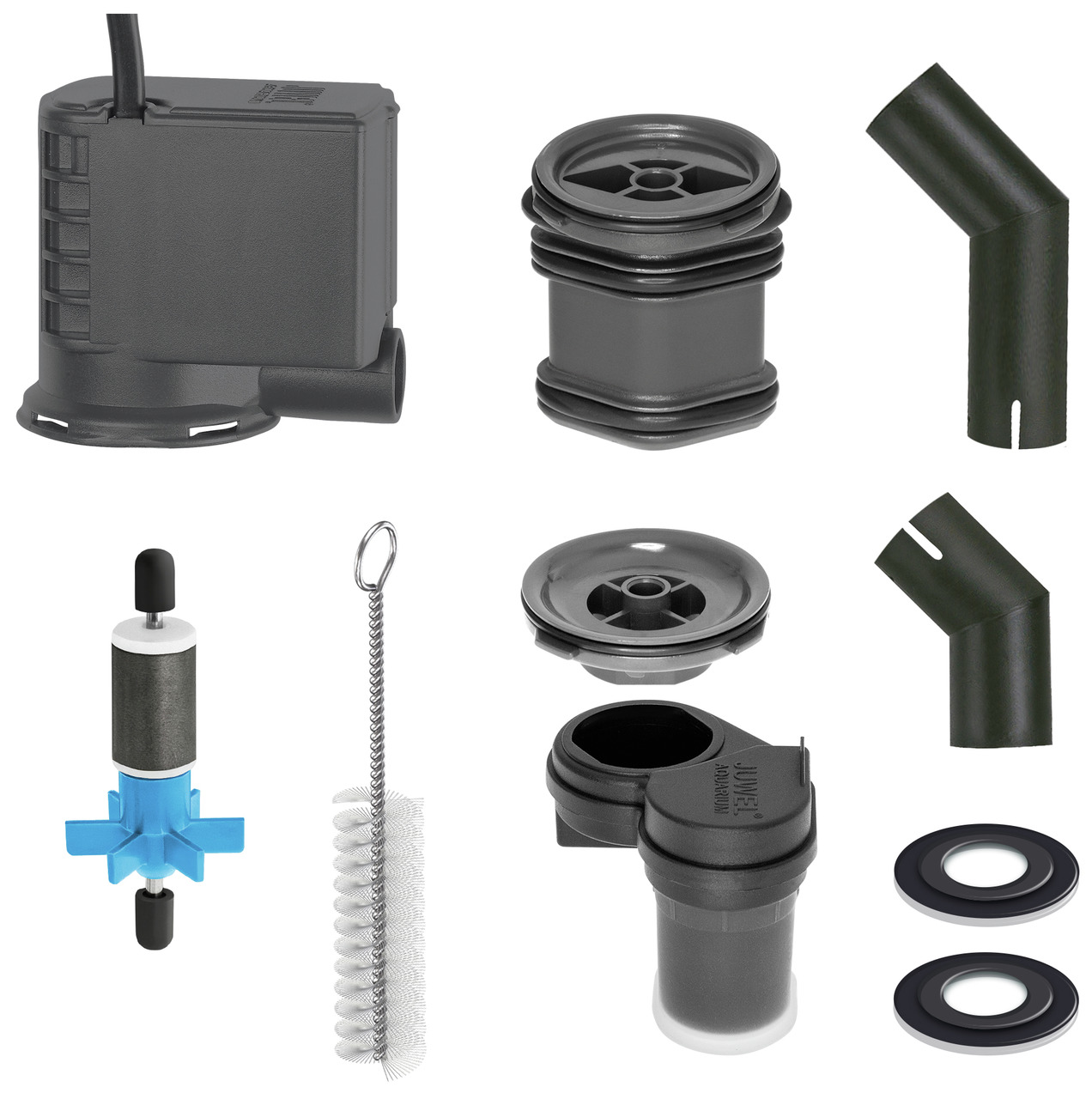 JUWEL AquaHeat Ersatzteil-Set für Aquarienbesitzer: Pumpe, Dichtungen, Bürstenaufsatz, Rotor u. Zubehör für Filterwartung, 125 Zeichen.