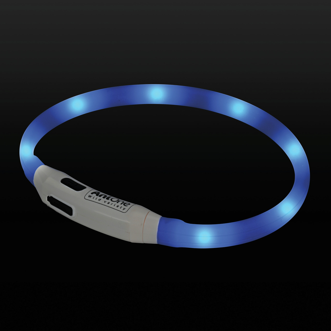 AniOne Leuchthalsband mini Silikon USB blau