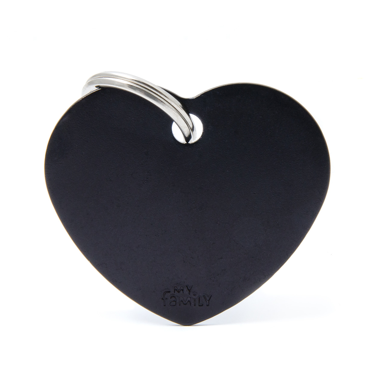 MY FAMILY Classic Big Heart Aluminum Tag schwarz Hundemarke