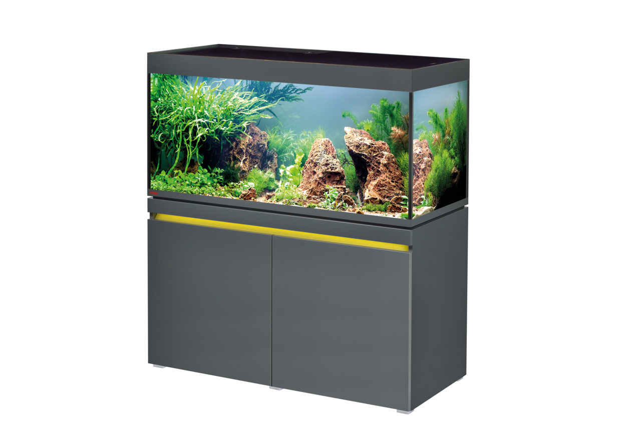 EHEIM aquarium proxima 250, Aquarium-Set f. Süßwasserfische, modernes Design m. grauem Unterschrank, ideal f. mittelgroße Fische.