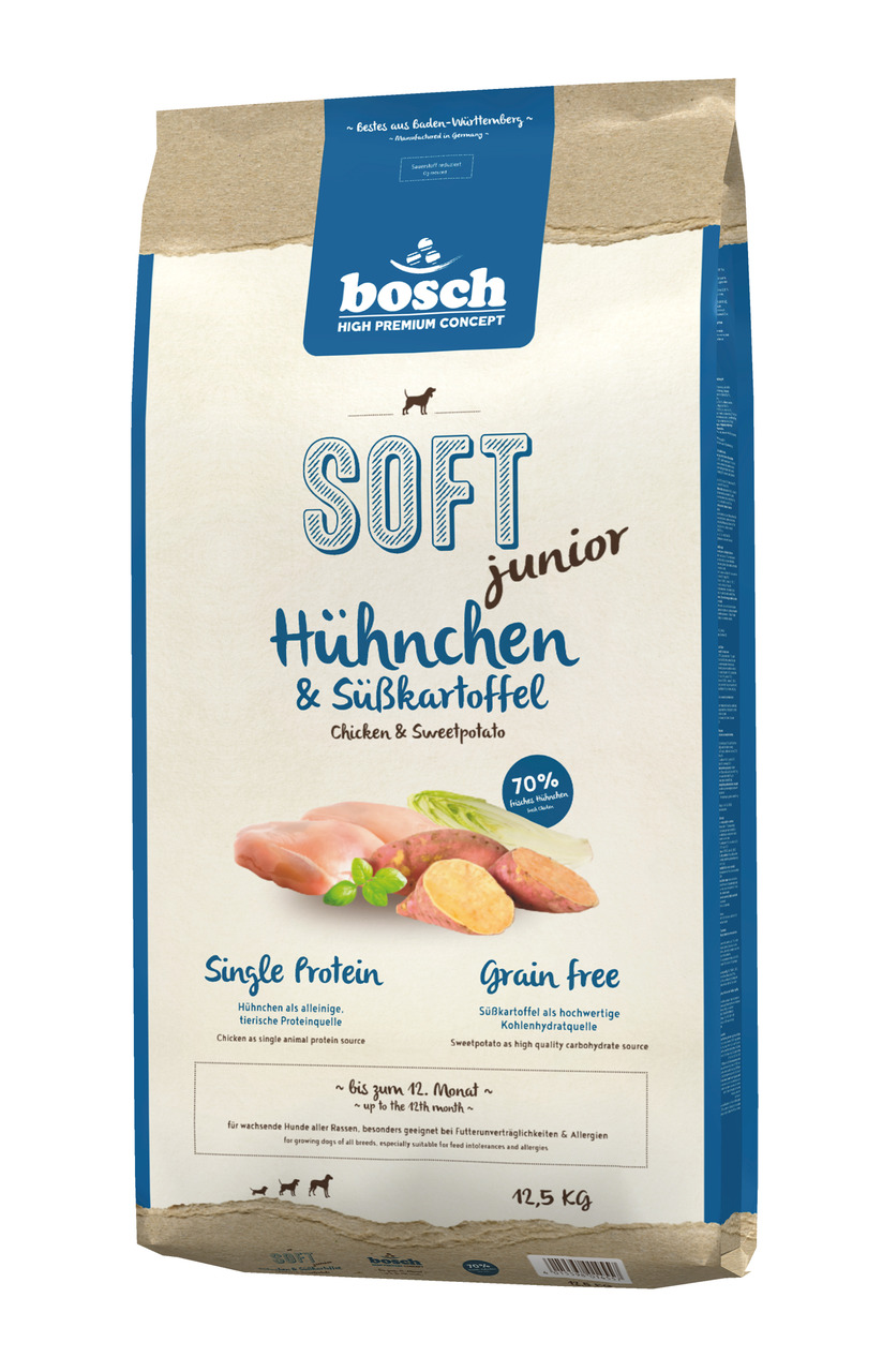 Bosch Soft Junior Hühnchen & Süßkartoffel Hunde Trockenfutter 12,5 kg