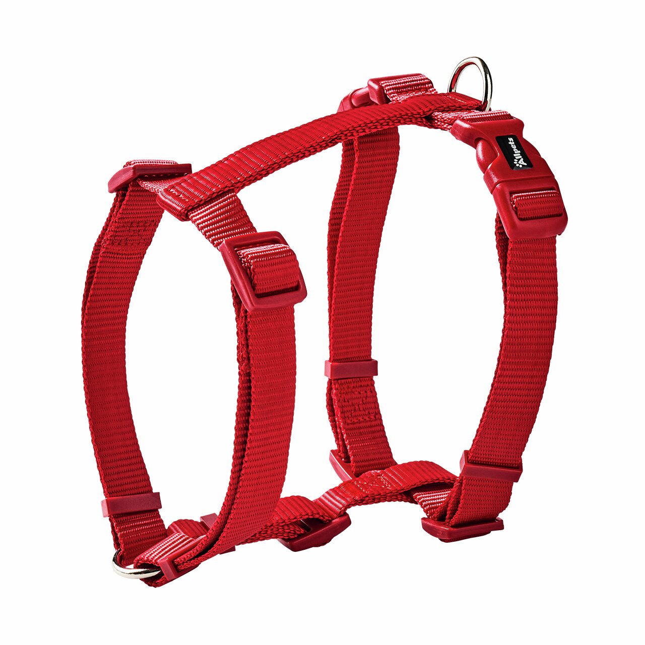 Allpets Hundegeschirr, rot, Nylon, verstellbar, für alle Hundegrößen, mit Metallring, ideal für täglichen Gebrauch.
