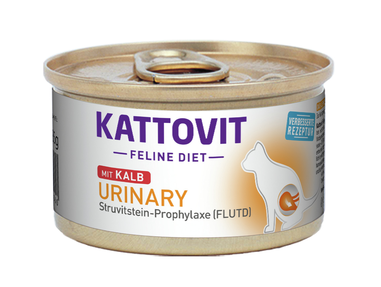 Kattovit Feline Diet Urinary Kalb, 85 g, Katzen, Spezialfutter für Harnwegsgesundheit & Struvitstein-Prophylaxe, verbesserte Rezeptur.