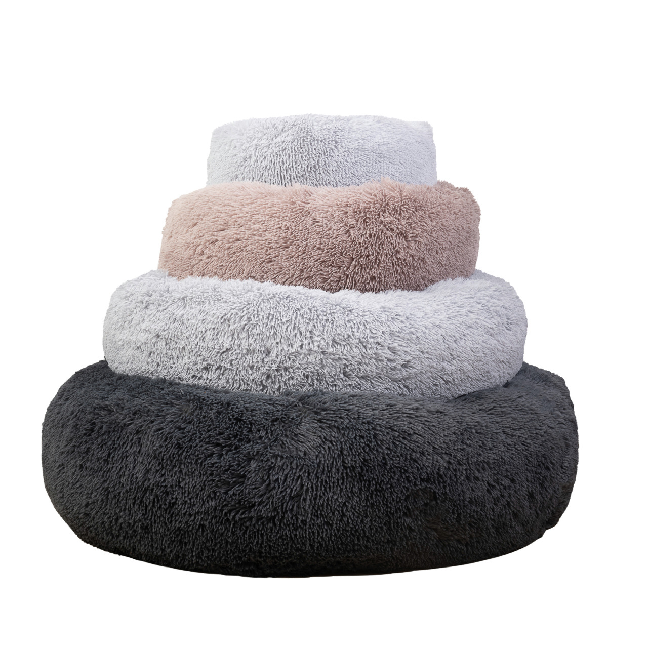 Allpets Kuschelbett, Hunde-Katzen, versch. Größen-Farben (Dunkelgrau, Hellgrau, Beige), flauschig, hoher Komfort, idealer Schlaf.