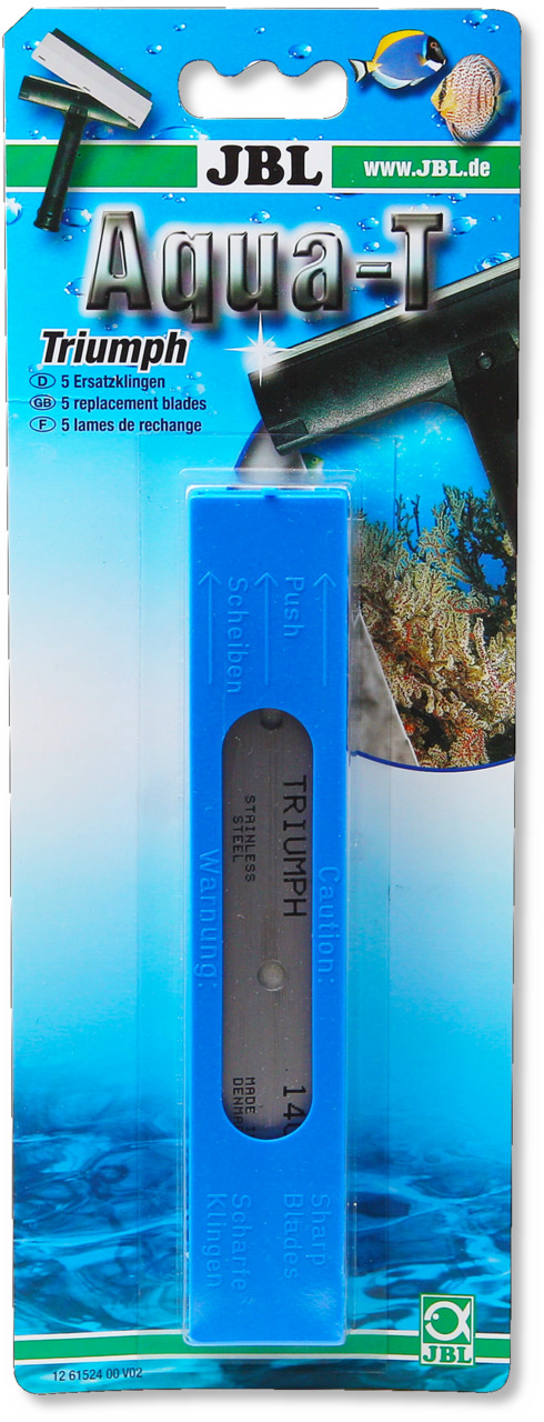 JBL Aqua-T Triumph, Klingenreiniger f. Aquarienpflege, inkl. 5 Ersatzklingen (rostfrei), ideal f. Aquarienbesitzer.