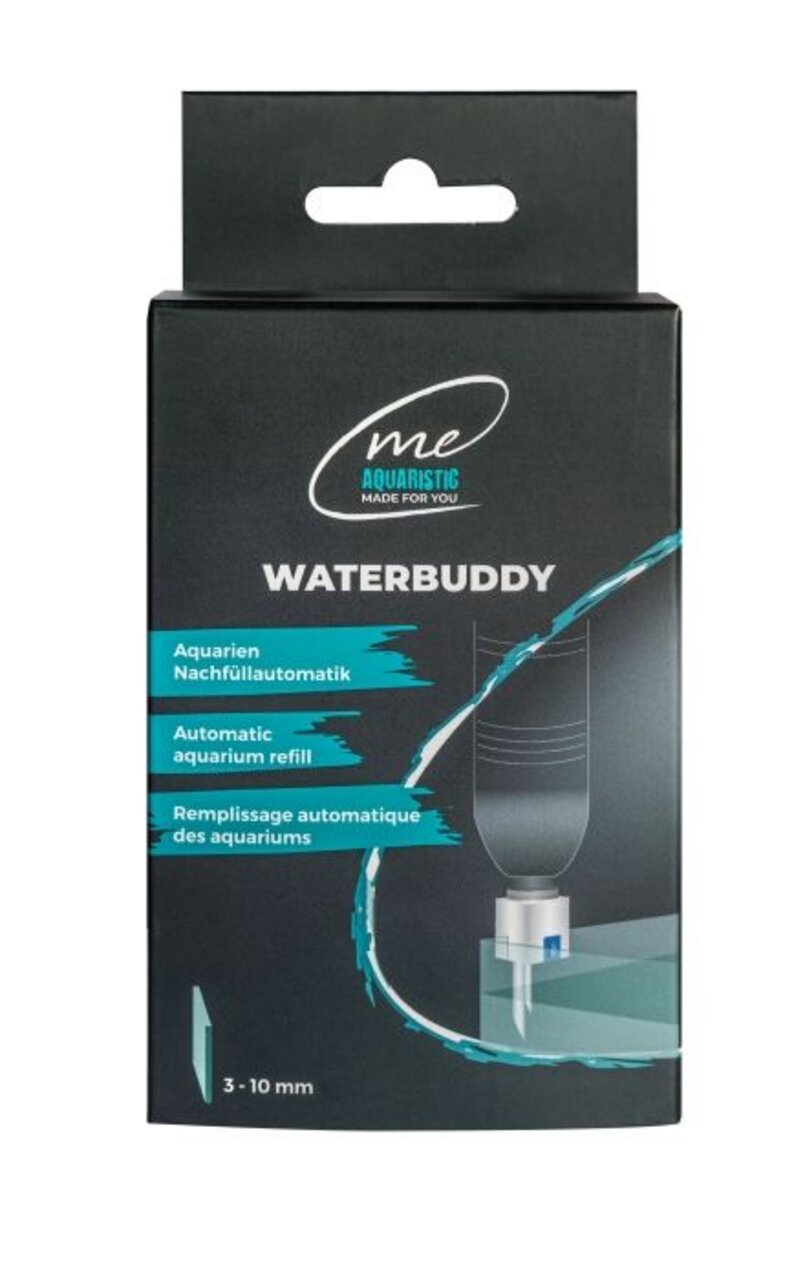 Automatische Nachfüllhilfe ME WaterBuddy für Aquarien. Zielgruppe: Aquaristik. Menge: 3-10 mm. Einfache Installation und Nutzung.
