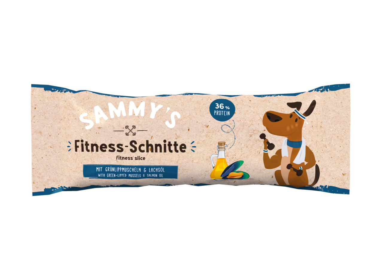 Sparpaket 2 x 25 g Sammy's Fitness-Schnitte mit Grünlippmuscheln & Lachsöl Hunde Snack