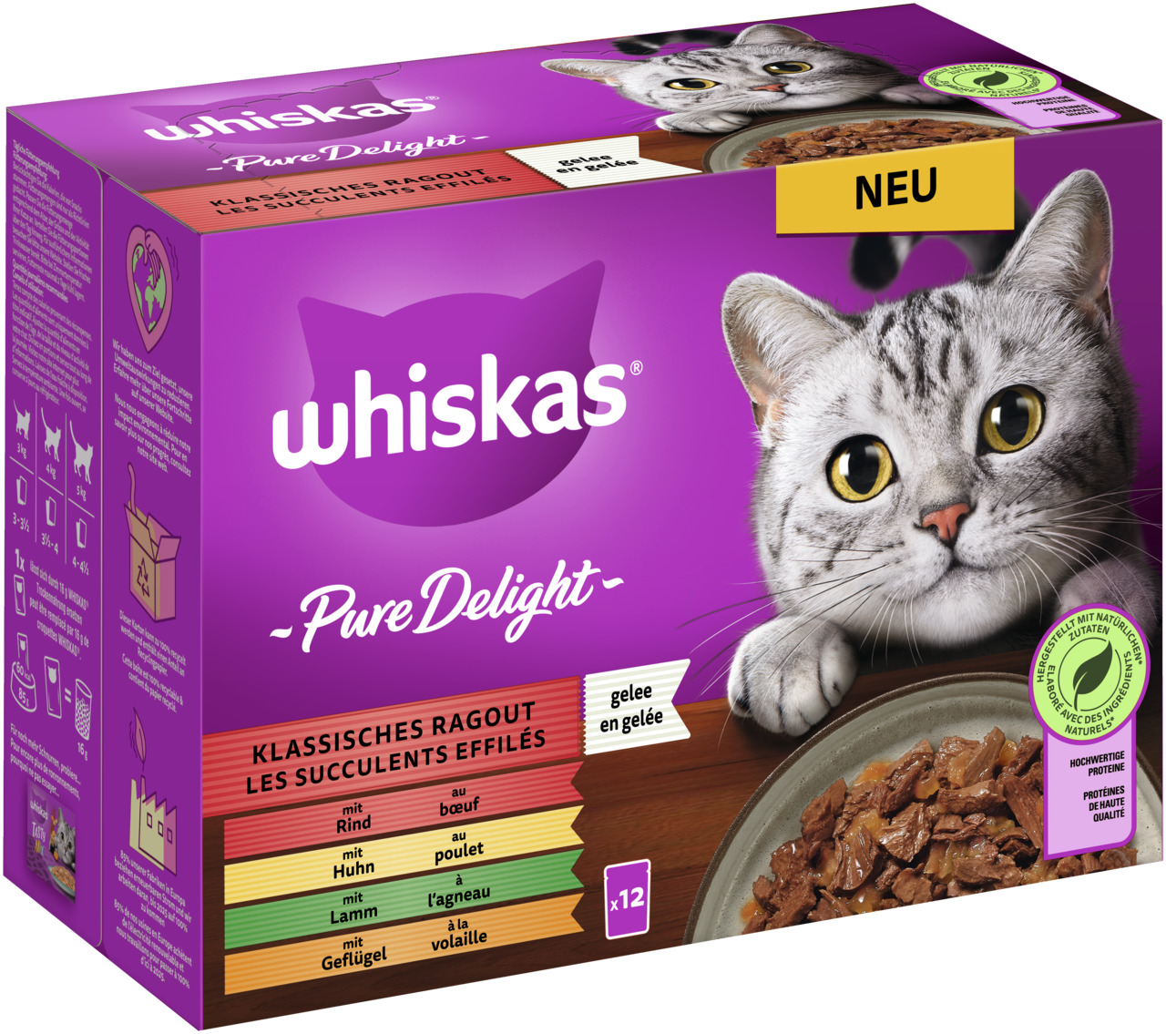 Whiskas Pur Deluxe Klasse Ragout Gelee 12 x 85 g Multipack