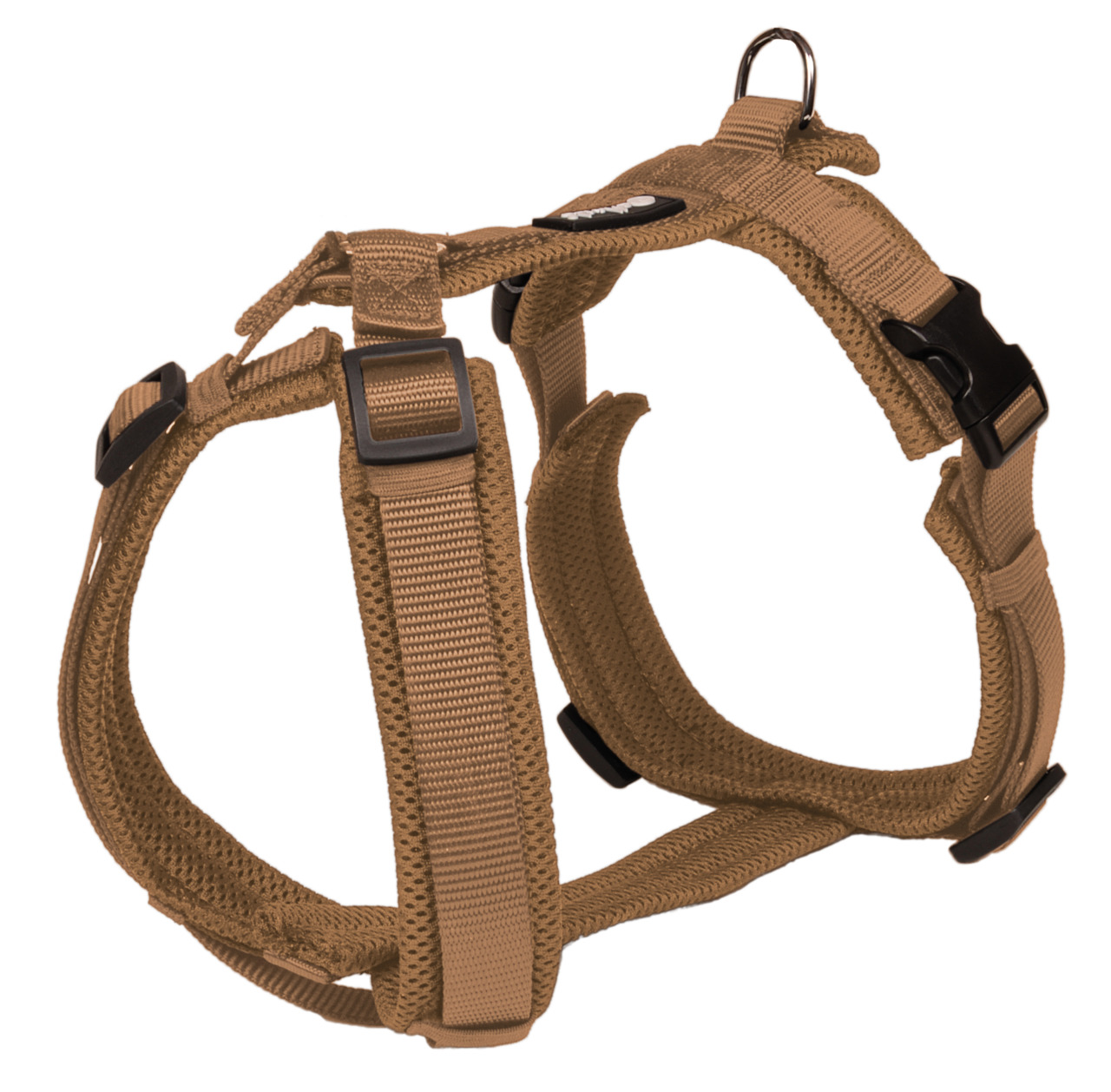 Petlando Hundegeschirr, beige-braun, für alle Hundegrößen, atmungsaktiv, verstellbar, mit Klickverschluss, ideal für Outdoor, robust.
