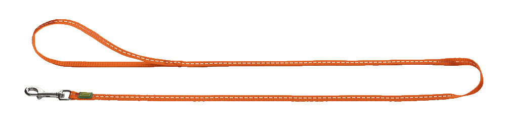 HUNTER Hundeleine "Tripoli", Nylon, reflektierende Nähte, für alle Hundegrößen, stabiler Karabiner, orange.