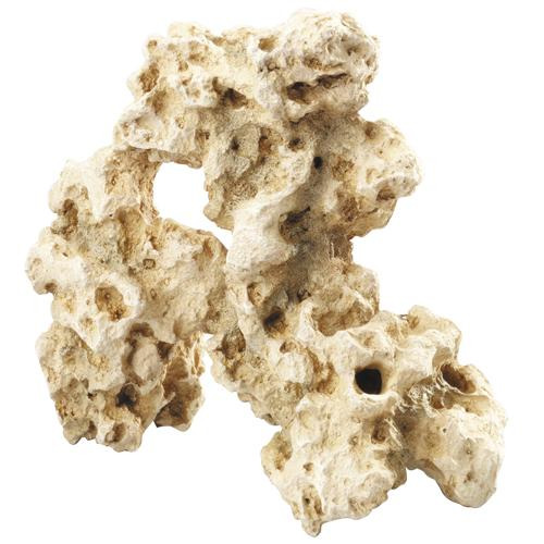 Ein dekorativer, naturgetreuer Kalkstein von AQUA DELLA für Aquarien. Geeignet für Aquaristik-Enthusiasten, bietet er eine realistische Unterwasserlandschaft. Die beige Struktur mit Löchern und Unebenheiten dient als Versteckmöglichkeit für Fische. Maße u