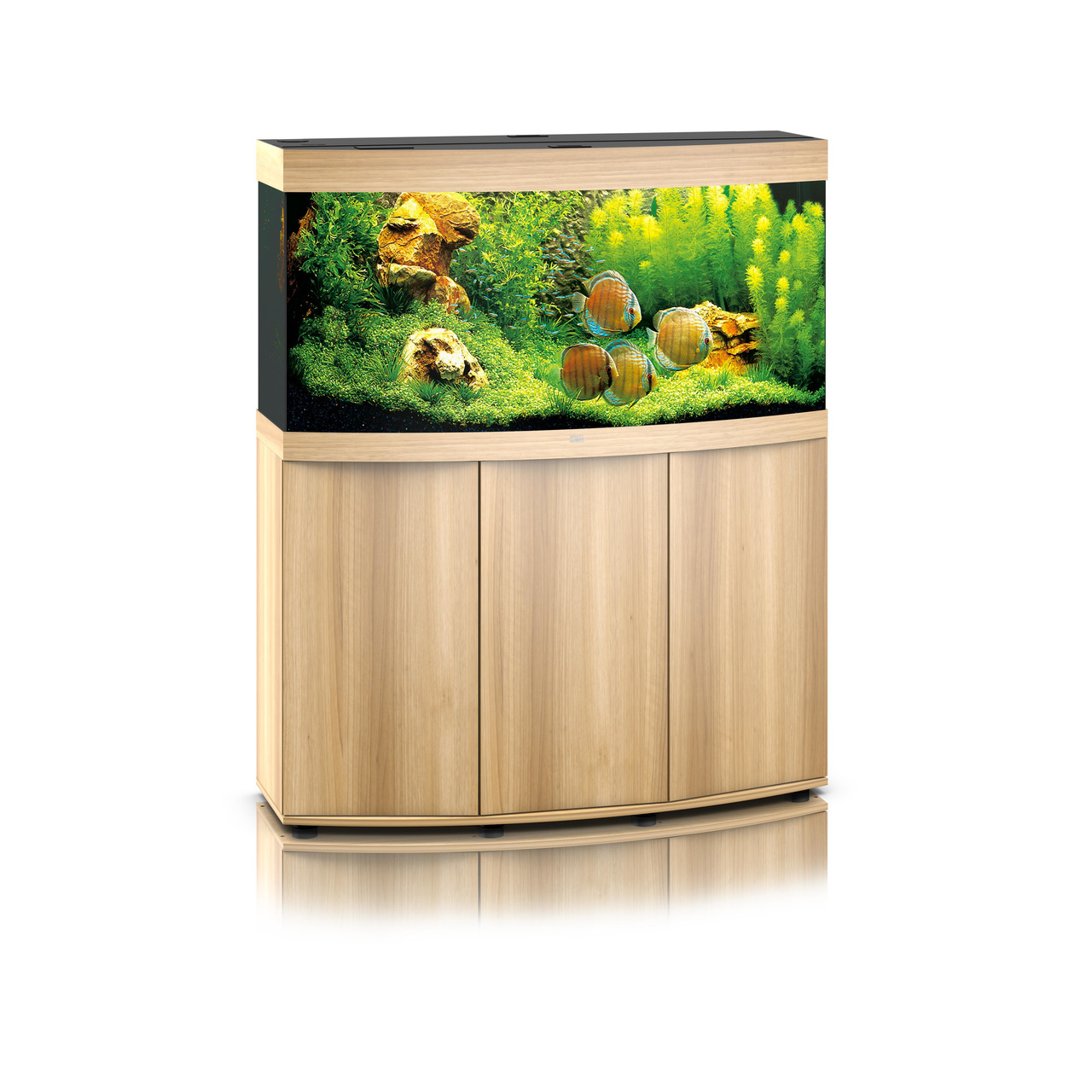 JUWEL Vision 260 LED Aquarium, 260 L, mit Unterschrank, LED-Beleuchtung, für Aquaristik-Enthusiasten, helle Holzoptik.