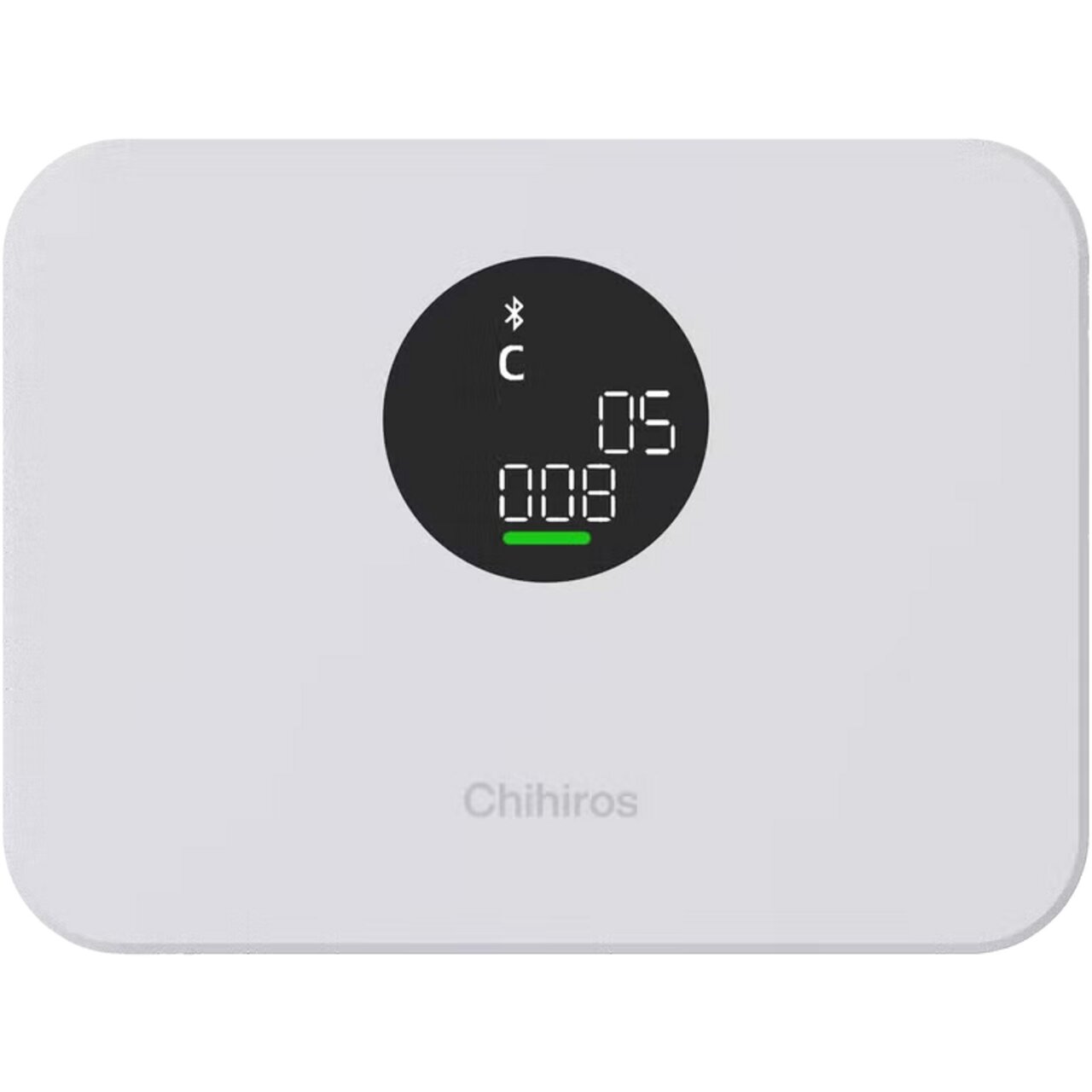Chihiros Messgerät mit digitaler Anzeige, bietet Bluetooth-Funktion, zeigt Temperatur und andere Werte, modernes Design.